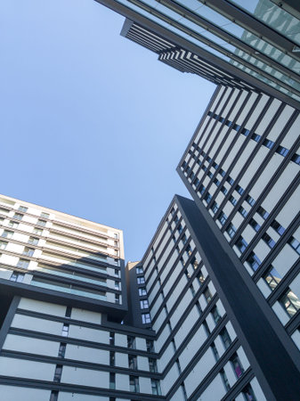 Modern Urban Architecture with Geometric Building Facades