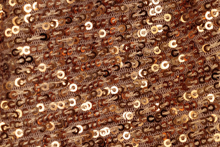 Gold Sequins Fabric Macro Close-Up