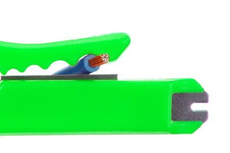 Wire Stripping Tool with Exposed Copper Wireの写真素材