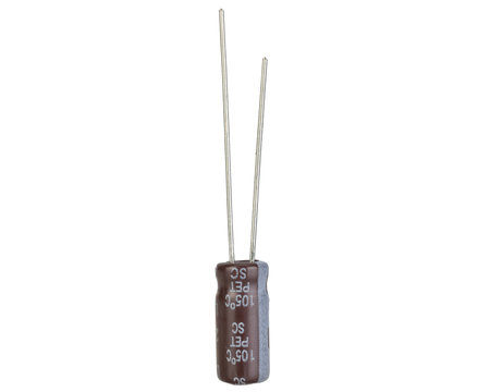 Electrolytic Capacitor with Brown Casingの写真素材