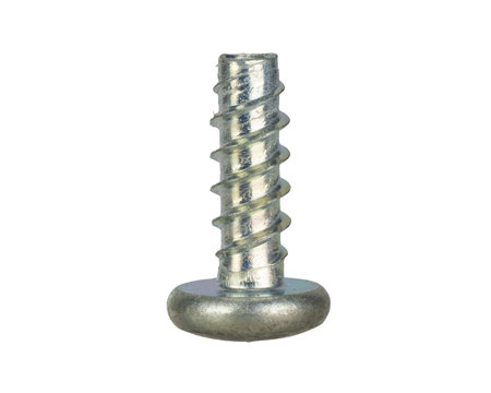 Metallic Screw with Spiral Threads Isolatedの写真素材