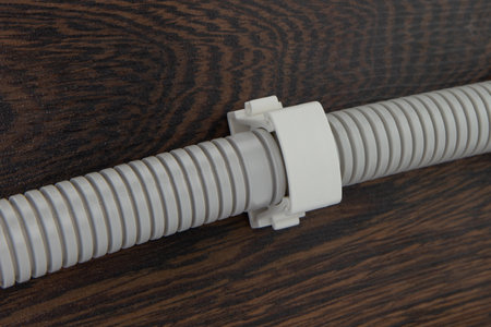 Flexible Conduit in Protective Corrugated Tubingの写真素材