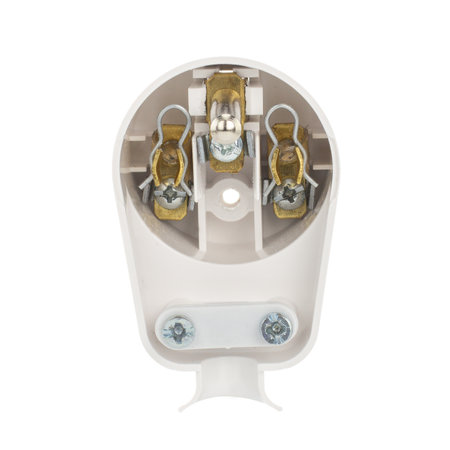 Electrical Plug Interior with Exposed Wiring Componentsの写真素材