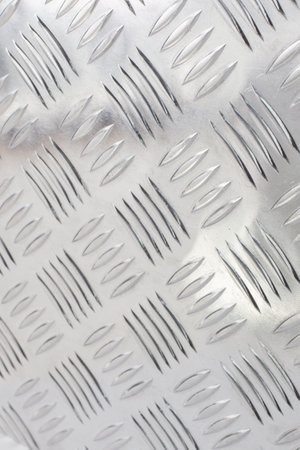 Close Up of Patterned Tread Plate Metalの写真素材