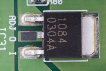 Close up of electronic power transistor