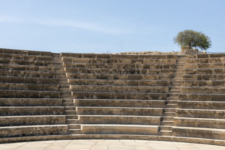 Ancient Amphitheater with Tree on Horizonの写真素材