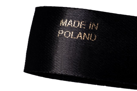 Gold Lettering Made In Poland Labelの写真素材