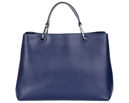 Elegant Dark Blue Womans Leather Tote Bagの写真素材
