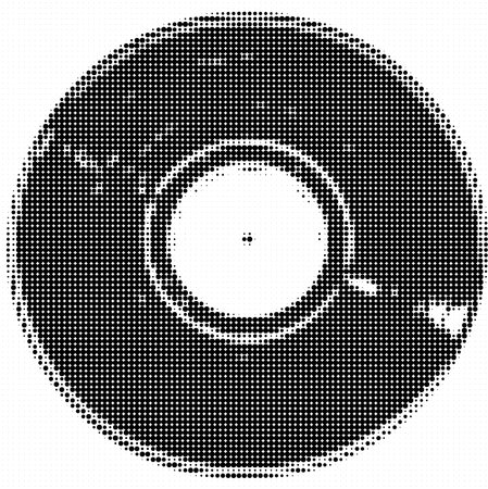 Monochrome Dotted Vinyl Record Graphicの写真素材