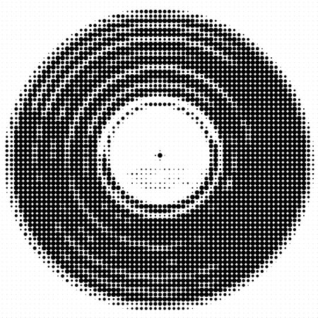 Monochrome Dotted Vinyl Record Graphicの写真素材