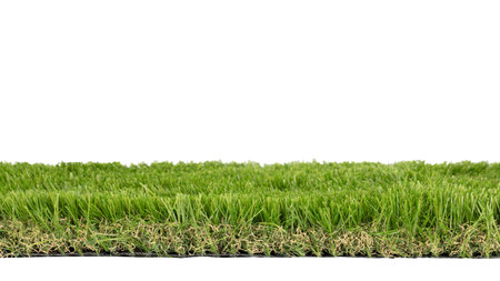 Artificial Grass Turf Section Isolated Whiteの写真素材