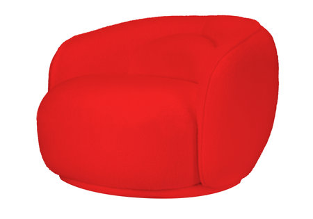 Modern Red Upholstered Armchair Isolated Whiteの写真素材