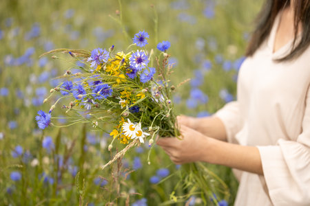Wild herbal bouquet for natural healingの写真素材