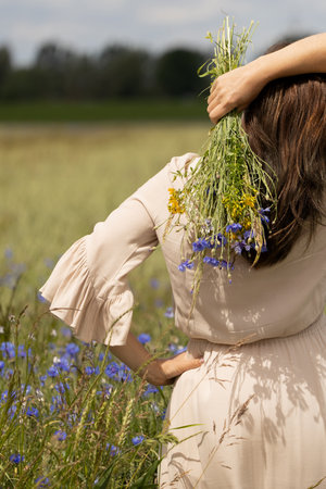 Natural herbal care for healthy hairの写真素材