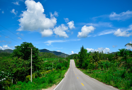 Thailand : The mountainthe sky clouds and the  road.の写真素材