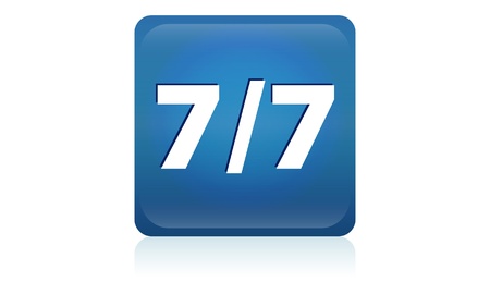 Seven through seven icon  7/7 buttonのイラスト素材