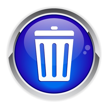 button garbage can iconのイラスト素材