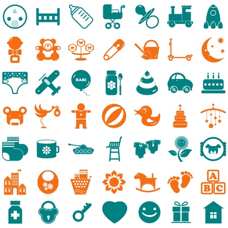collection Baby boy iconsのイラスト素材