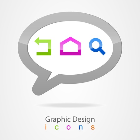 Graphic cloud iconsのイラスト素材