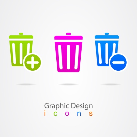 web trash can iconsのイラスト素材