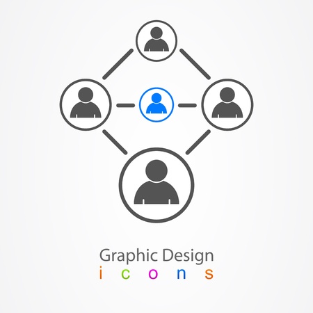 Graphic design social network peopleのイラスト素材