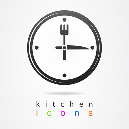 kitchen clock iconのイラスト素材