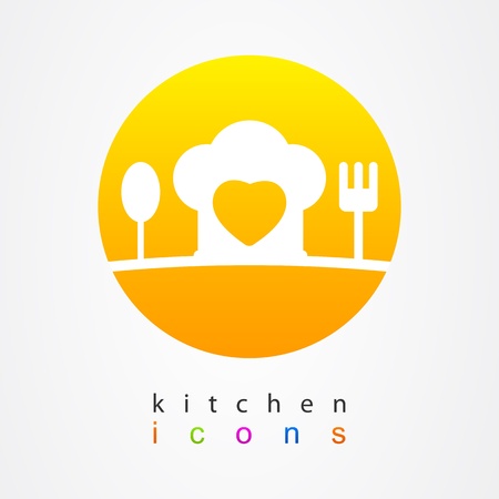 Kitchen icons heartのイラスト素材