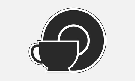kitchen mug and spoonのイラスト素材