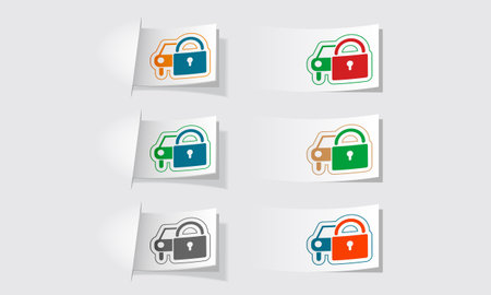 lock car new labelsのイラスト素材