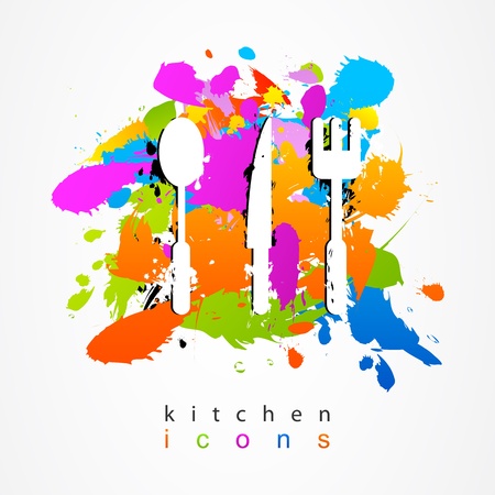 Colorful set of kitchen accessoriesのイラスト素材