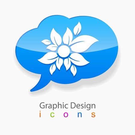 graphic design flower sign cloudのイラスト素材