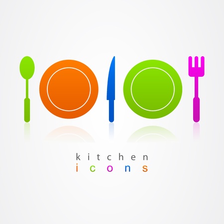 Kitchen set of business logo colorのイラスト素材