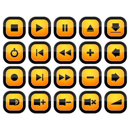 Multimedia control button collection iconsのイラスト素材