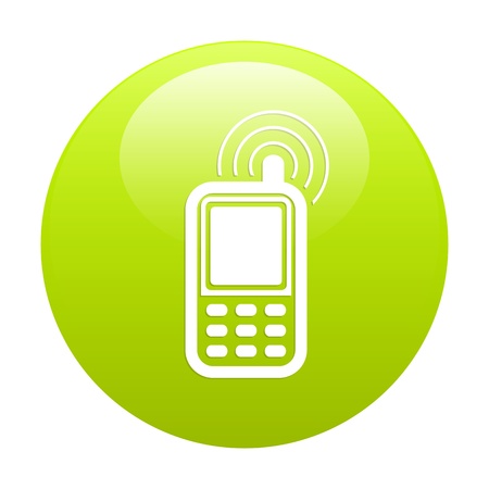 Button cell phone icon greenのイラスト素材