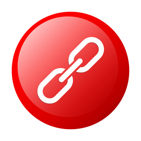 bouton internet chaine lien icon red white backgroundのイラスト素材