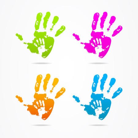 colorful hand setのイラスト素材