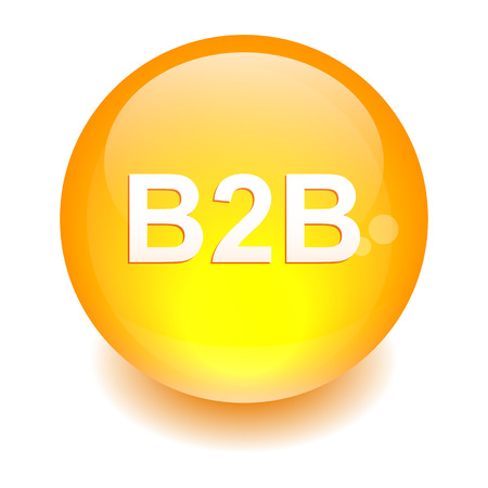 bouton internet B2B icon orangeのイラスト素材