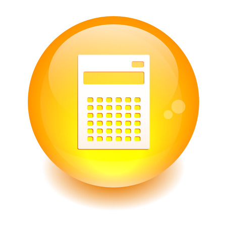 bouton internet calculatrice finance icon orangeのイラスト素材
