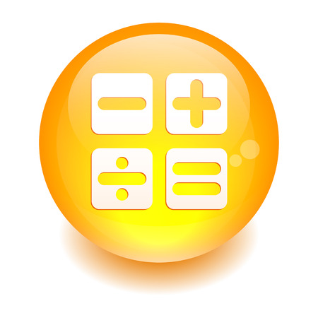 bouton internet calculatrice icon orangeのイラスト素材