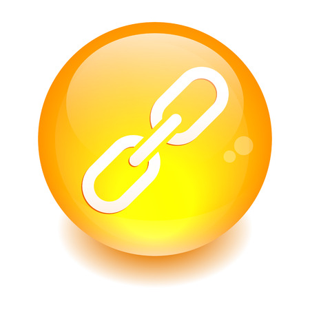 bouton internet chaine lien icon orangeのイラスト素材