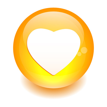 bouton internet coeur sign icon orangeのイラスト素材