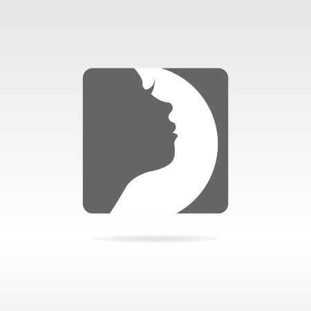 Graphic design of girl face iconのイラスト素材