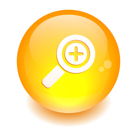 button loupe magnifying glass orangeのイラスト素材