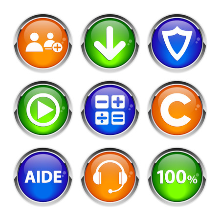 Collection 3d buttonsのイラスト素材