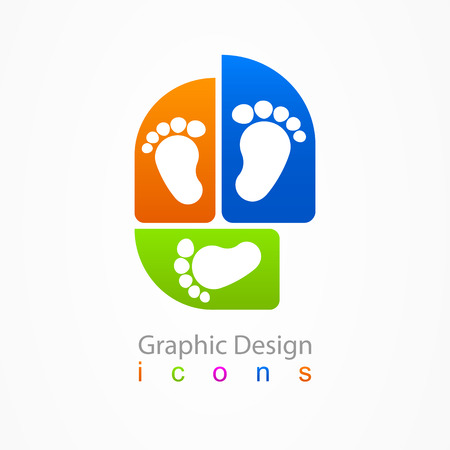foot step iconsのイラスト素材