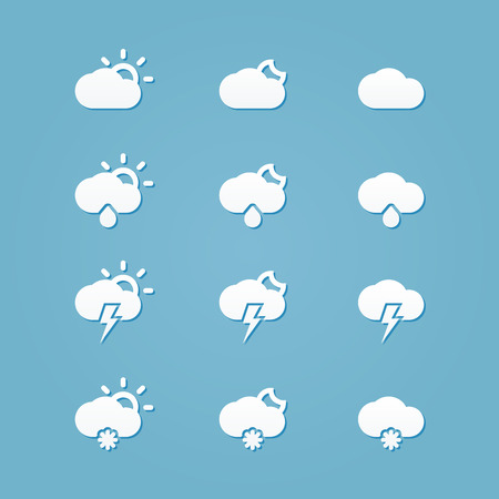Meteo icons weather cloud buttonのイラスト素材