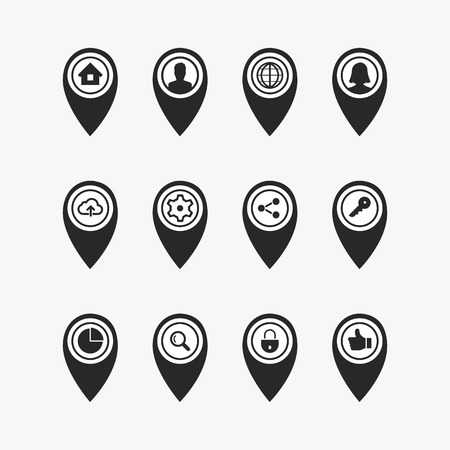 Map Location business vector icons signsのイラスト素材