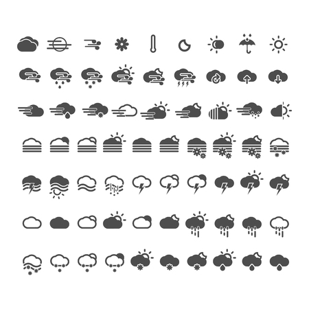 meteo icons weather button cloud webのイラスト素材