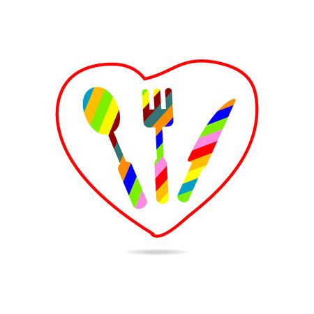 Kitchen set logo business heart signのイラスト素材
