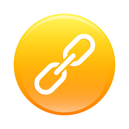Bouton internet chaine lien icon orange webのイラスト素材